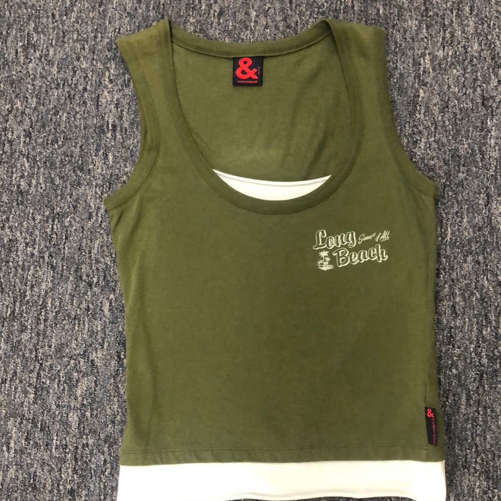 Dolce & Gabbana Long Beach Tank Top, Green/White